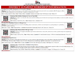 district parent workshop series flyer with details